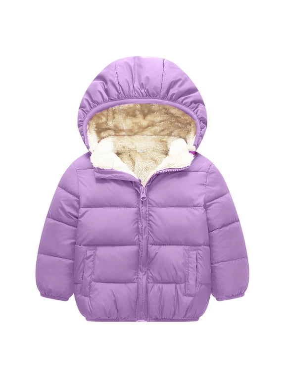 Tod_dler Little G_irl B_oy Winter Hooded Coat Lined Down Jacket for 2-6T K_ids