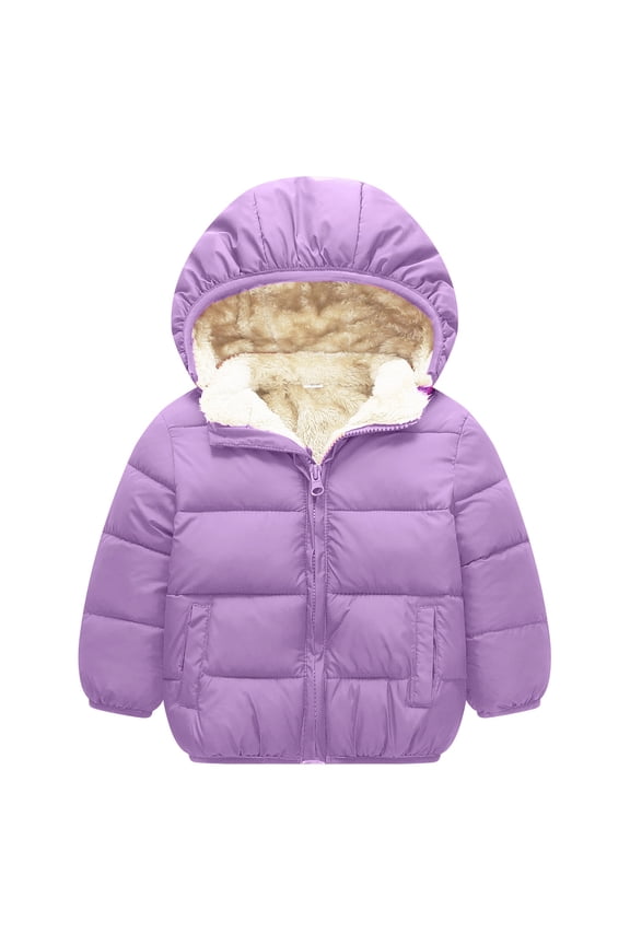 Tod_dler Little G_irl B_oy Winter Hooded Coat Lined Down Jacket for 2-6T K_ids