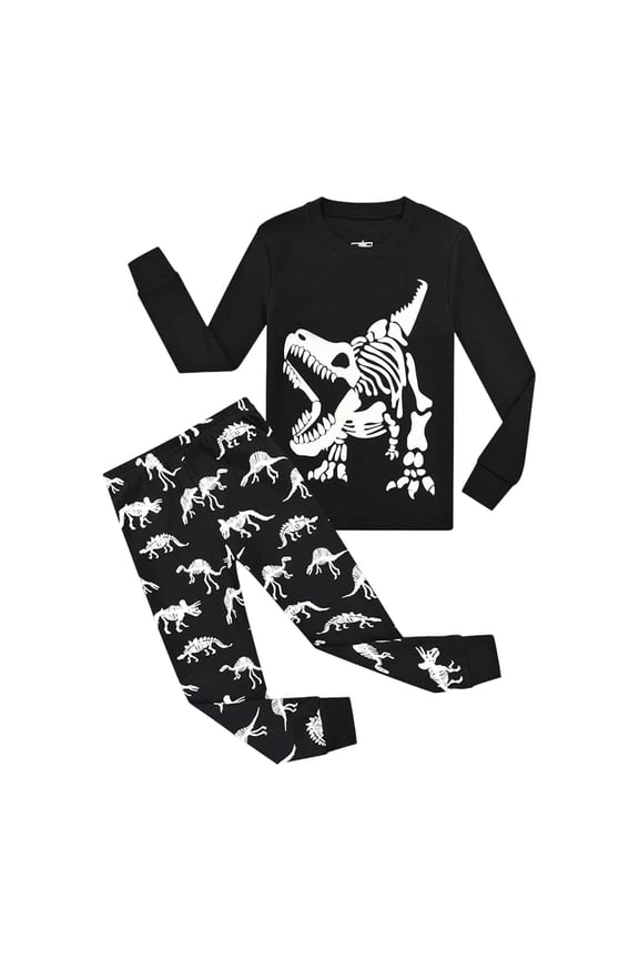 Tod_dler oys Planet Pajamas Dinosaur Cotton K`ids Truck 2 Piece Train K`ids Pjs Sleepwear Clothes Set 3-14T