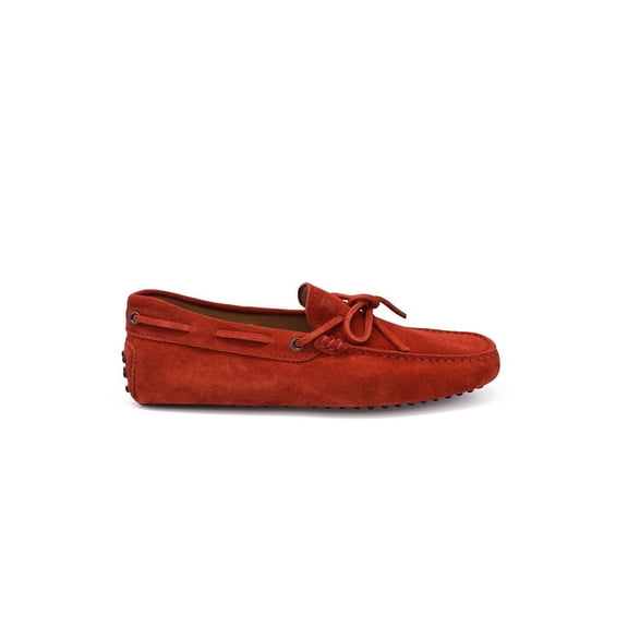 Tod's Red Suede Loafers With Knotted Laces Red (Men's)