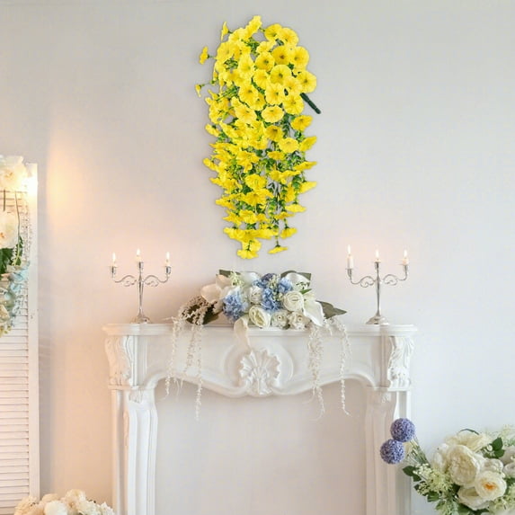 Todaioua 2 PCS Artificial Morning Glory Flowers for Autumn Outdoor Hanging Decoration, Wall Wisteria Hanging Basket Plants for Wedding Corridor Yard Gardens Porches Patios Balconies Aisle Decor