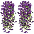 thumbnail image 1 of Todaioua 2 PCS Artificial Morning Glory Flowers for Autumn Outdoor Hanging Decoration, Wall Wisteria Hanging Basket Plants for Wedding Corridor Yard Gardens Porches Patios Balconies Aisle Decor, 1 of 5