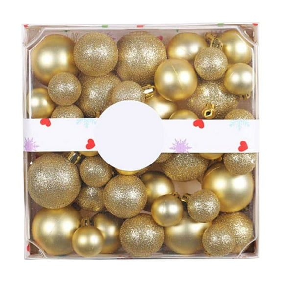 Todaioua 3/4/5cm Christmas Ornament Set Box - 44pc Colorful Plastic Hanging Decorations for Tree Decor, Holiday Home Party Decoration, Multi-Size Festive Hanging Ornaments
