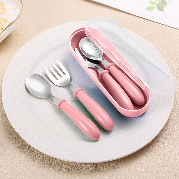 Todaioua 3 Pieces Toddler Utensils Stainless Steel Fork and Spoon Safe Baby Silverware Set, Kid Safe Utensils Children's Flatware Kids Cutlery Set with Round Handle for LunchBox (Blue, Green, Pink)
