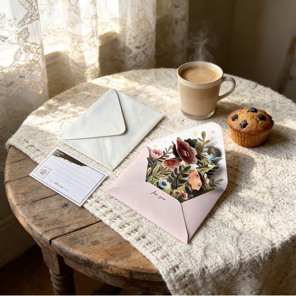Todaioua 3D Pop Up Flower Greeting Card with Envelope Interactive Congratulations Card for Mother's Day Graduation Anniversary Birthday Get Well Soon Thank You Card Handmade Paper Art Gift