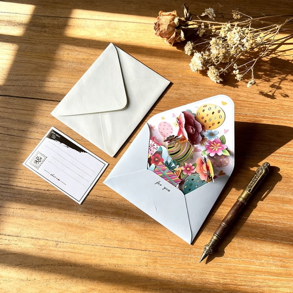 Todaioua 3D Pop Up Flower Greeting Card with Envelope Interactive Congratulations Card for Mother's Day Graduation Anniversary Birthday Get Well Soon Thank You Card Handmade Paper Art Gift