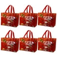 thumbnail image 1 of Todaioua 6PCS Christmas Gift Bags, Christmas Tote Bags with Handles, Christmas Treat Bags, Multifunctional Non-Woven Christmas Bags for Gifts Wrapping Shopping, Xmas Party Supplies, 12.6×9.8×6.7", 1 of 6