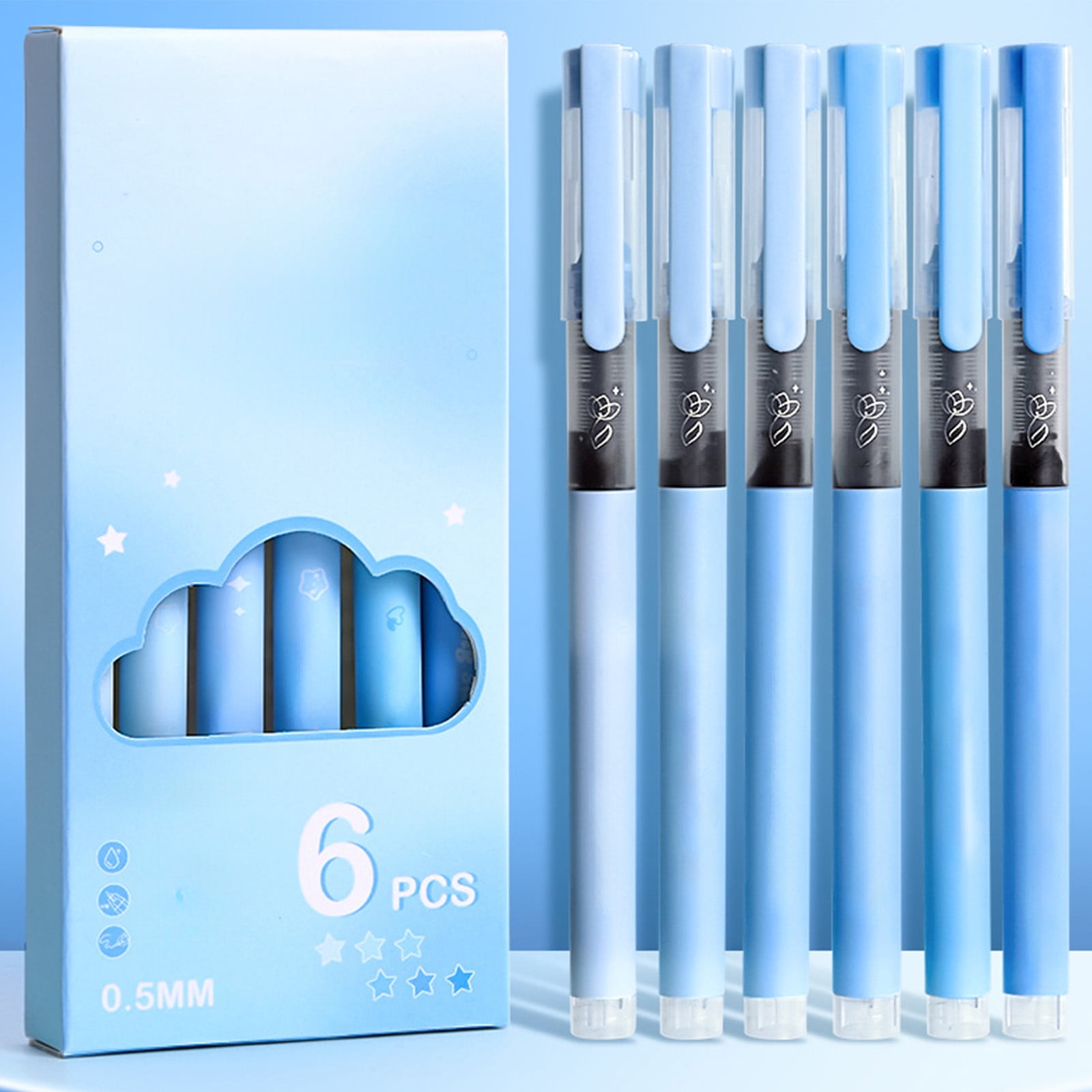 Todaioua 6Pack 0.5mm Quick Dry Retractable Gel Pen Set, Cute Fine Point ...