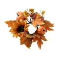 thumbnail image 1 of Todaioua 9.8 Inch Artificial Maple Leaf Sunflower Candle Ring - Fall Berry Wreath Holder for Pillar Candles, Autumn Table Centerpiece and Seasonal Home Decor​​, 1 of 9
