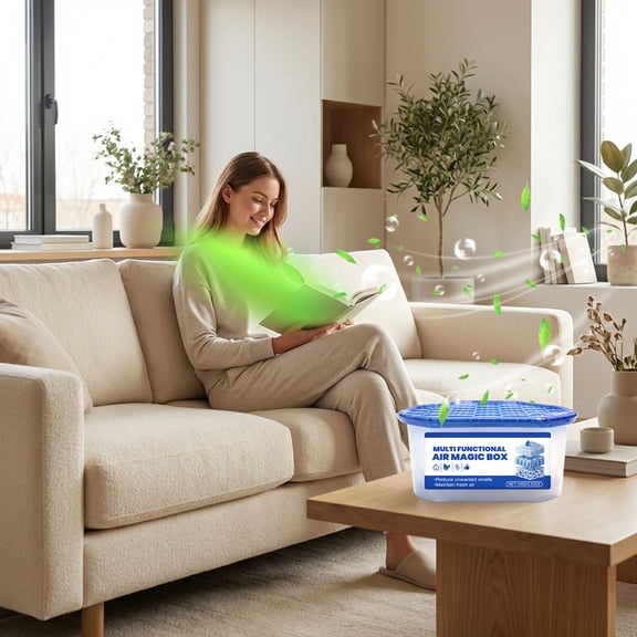 Todaioua Air Magic Box Indoor Air Purifier, 100g, Odor & Dust Absorber, Dehumidifier Humidity Absorber Bucket, Plant-Based, Maintenance-Free, Small Spaces Air Fresheners for Home Car Office