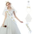 thumbnail image 1 of Todaioua Bride To Be Decorations Kit - Pack of 4 | Bride To Be Sash, Hair Band, Veil, Badge | Bride Sash Bachelorette Party Decorations | Bridal Shower Decorations | Bachelorette Party Accessories, 1 of 5
