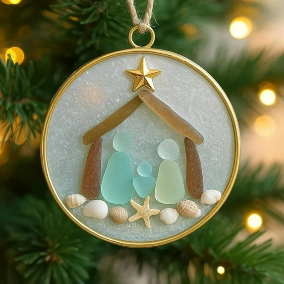 Todaioua Christmas Ornaments - Christmases Tree Decorations | Acrylic Coastal Pendants | Trees Ornaments | Beach Themed Pendant for Window Wall Living Room Holiday Home Celebration Festive Season
