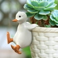 thumbnail image 1 of Todaioua Cute Climbing Duck Figurines Flower Pot Hugger, Resin Hanging Plant Decorations for Pots, Plant Decor for Home Garden Fence Balcony Patio Lawn Yard Ornaments, Gift for Duck Lovers, 1 of 8
