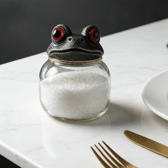 Todaioua Decorative Apothecary Jars, Charming Frog Container Bottles, Vintage Style Storage with Secure Lid Design, Glass Holder for Organized Spaces, Elegant Display, Counter Kitchen Candy Coffee