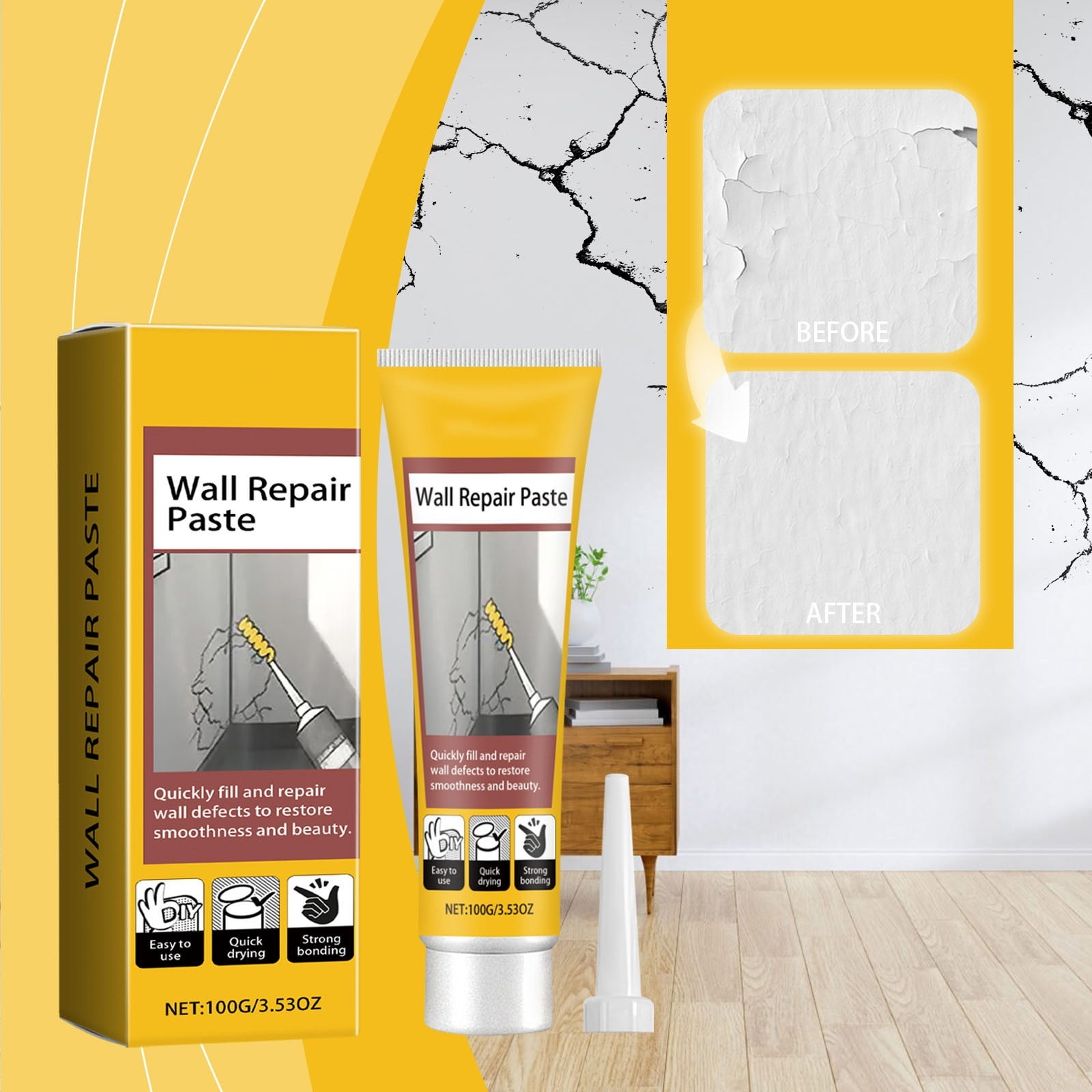 Todaioua Drywall Repair Kit, Wall Patch Repair, Wall Patching Agent ...
