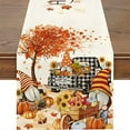 thumbnail image 1 of Todaioua Fall Gnomes Pumpkin Table Runner 13x74 Inch Buffalo Plaid Truck Sunflower Maple Leaves Thanksgiving Seasonal Autumn Harvest Kitchen Dinning Table Decoration for Home Party Decor, 1 of 2