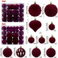 thumbnail image 1 of Todaioua Flocked Ornaments for Christmas Tree Decorations - 48pcs Red Velvet Ball Ornament for Winter Holiday Decor - Plastic Shatterproof Xmas Ornaments, 1 of 1