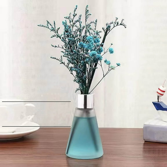 Todaioua Flower Reed Diffuser Set / 50ml / Conical Refillable Glass Bottle Fireless Aromatherapy / Scent Diffuser Home Fragrance Reed Diffuser for Bathroom Shelf Decor