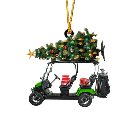 Todaioua Golf Cart Family, Metal Car, Christmas Ornament, Golf Ornament, Golf Cart Ornament, Golf Christmas Ornaments, Golf Ornaments for Christmas Tree 2025, Gift for Golf Lovers