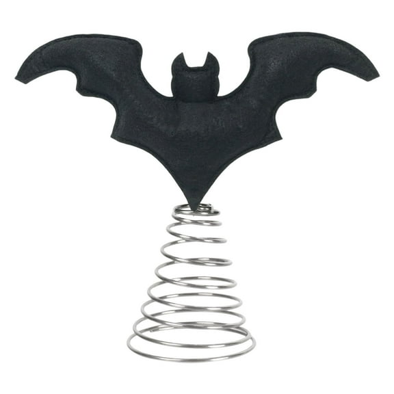 Todaioua Halloween Bat,8.66" Miniature Tree Topper Bat Ornaments with a Metal Spring Base,Delicate Halloween Tree Topper Mini Ornaments for Party (Cotton-Filled)