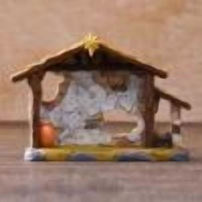 Todaioua Hand Painted Resin Nativity Scene Set, Christmas Manger Ornament, Religious Home Decor, Holiday Tabletop Display, Stable Figurine, Festive Crafts Gift 1packs