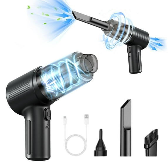 Todaioua Handheld Car Vacuum Cleaner, 4-in-1 Portable Cordless Vacuum and Air Duster for Car, Home, Office, Pet Hair, Mini Vacuum for Desk and Keyboards