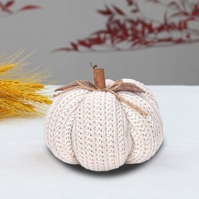 Todaioua Handmade Knitted Pumpkins 7Inch Fabric Wrapped Fall Harvest Pumpkin Artificial Crocheted Pumpkins for Kitchen Farmhouse Thanksgiving Holiday Festive Embellishing and Displaying