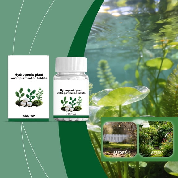 Todaioua Hydroponic Plant Purification Tablets, Water Treatment Tablets for Hydroponics, Plant Growth Booster, Nutrient Solution Cleaner, Easy Dissolve Tablets for Indoor Gardening