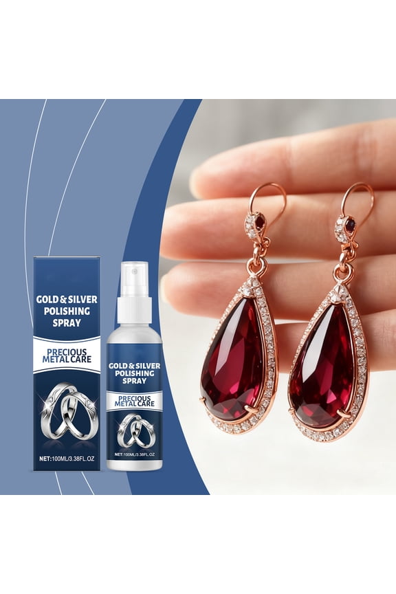 Jewelry Cleaner Solution Polish for Gold Silver Diamonds Watches Rings Necklaces Earrings Bracelets Accessories Stain Remover Restores Shine Cleaning Kit Liquid