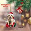 Todaioua Labrador Retriever 2D Flat Christmas Ornament, Lab in Red Santa Gift Bag Pine Tree Decor, Hanging House Charm Eve Keepsake, Car Rear View Mirror Accessories, Xmas Gift 1packs