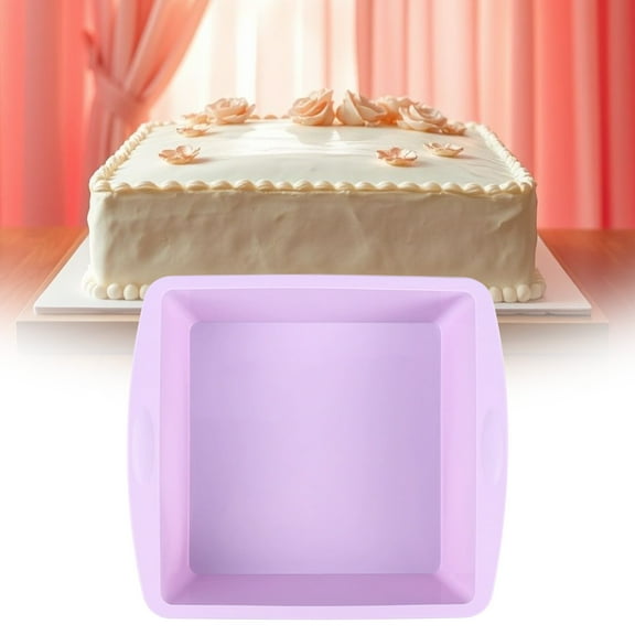 Todaioua Layer Cake Pans, 7.6 Inch Rainbow Cake Baking Pans,Silicone Cake Molds for Cake, Bread, Pie, Lasagna, Pizza, Pancake (Square)