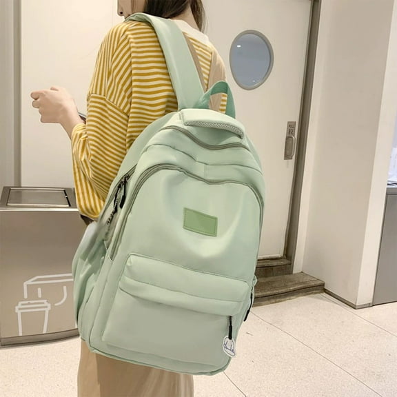 Todaioua Lightweight Unisex Backpack for Women Men, Green Laptop Travel Casual Daypack College Bags Bookbag for Teenage Ages 12+​​