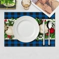 thumbnail image 1 of Todaioua Linen Buffalo Check Plaid Christmas Placemats Set of 4, 12x18 Inch Farmhouse Winter Christmas Xmas Holiday Home Kitchen Table Decorations, 1 of 9
