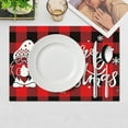 thumbnail image 1 of Todaioua Linen Buffalo Check Plaid Christmas Placemats Set of 4, 12x18 Inch Farmhouse Winter Christmas Xmas Holiday Home Kitchen Table Decorations, 1 of 9