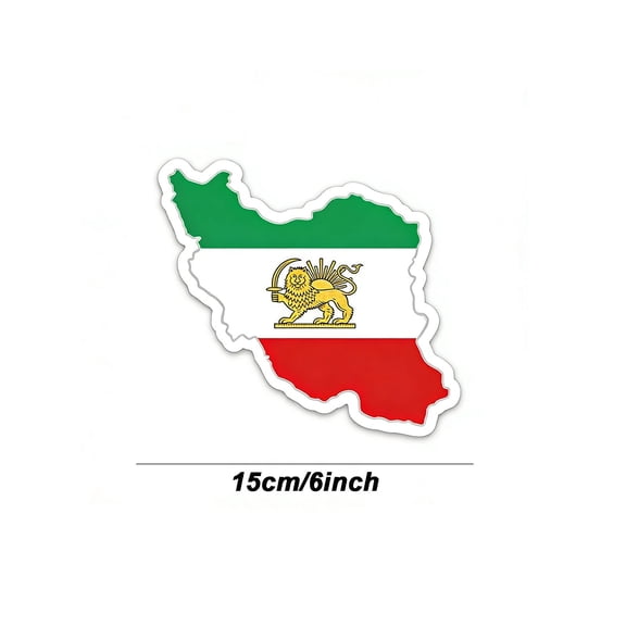 Todaioua Lion and Sun Iran Map Sticker - Premium Vinyl Decal - Persian Symbol of Freedom for Cars, Laptops, & Tumblers - Weatherproof & UV Resistant - Easy-Peel Support Iran Movement Sticker