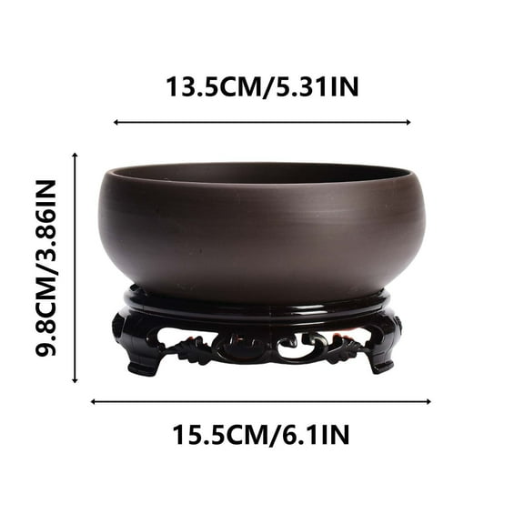Todaioua Lotus Bowl Planter, Lotus Bowls for Planting in Water Indoors, Bonsai Bowl Lotus Flower Seeds, Ceramic Planters for Indoor Plants, for Succulent Plants Leak-Proof Design (With Plastic Stand)