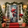 thumbnail image 1 of Todaioua Merry Christmas Santa Claus Tree Gift Door Cover Banner 71 x 35 Inch, Polyester Hanging Decoration for Home, Indoor Outdoor Entrance Garden Courtyard Holiday Party Supplies, 1 of 7