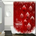 thumbnail image 1 of Todaioua Merry Christmas Shower Curtain Red Xmas Ball White Snowflake Green Pine Twig Winter Holiday Seasonal Festival Happy New Year Fabric Bathroom Decor Curtain with Hooks, 1 of 7