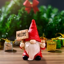 Todaioua Mini Gnome with Welcome Sign Outdoor Garden Statue 3.6 Inch, Christmas Ornaments - Naughty Funny Decoration for Christmas Present Home Desktop Car Car Resin Small Ornaments Crafts
