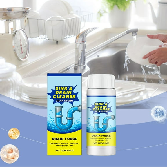 Todaioua Sink Drain Cleaning Powder - Effervescent Foam Formula for Kitchen Toilet Pipes, Fast-Acting Pipe Care Solution