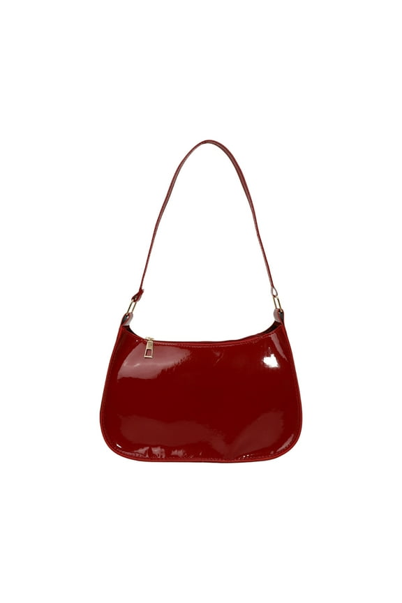 PU Leather Clutch Purse Shiny Evening Handbags for Women Armpit Shoulder Bag for Women Mini Clutch Purse with Zipper Closure