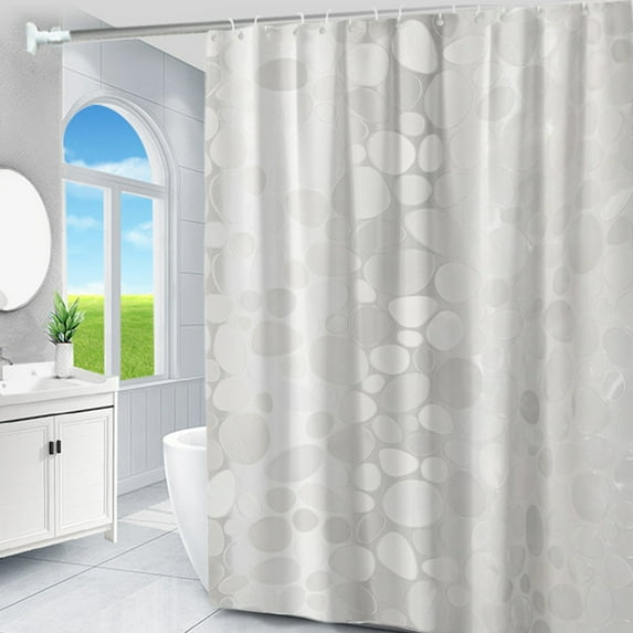 Todaioua Plastic Shower Curtain Liner, Waterproof Printed Shower Curtain with Design, Frosted Pebbles Pattern, 71x71 Inch Bathtub Curtain for Bathroom