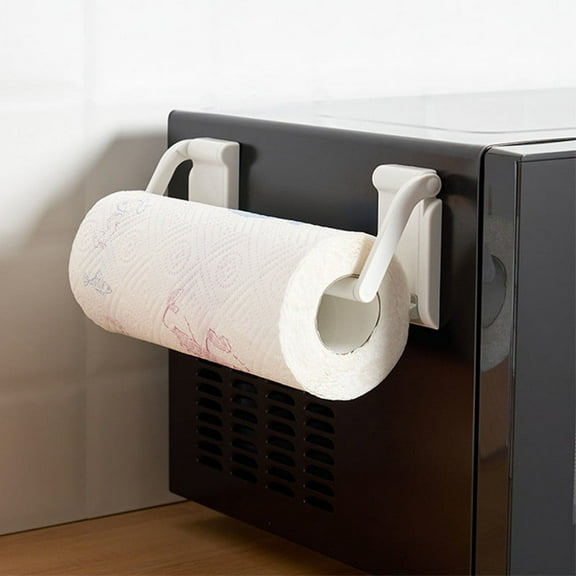 Todaioua Plastic Wall Mounted Paper Towel Holder, Roll Organizer for Kitchen, Bathroom, Craft Room, Work Benches 3.54" - White