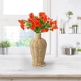 thumbnail image 1 of Todaioua Rattan Vase for Flowers, 9" Rustic Woven Wicker Vase for Boho Home Decor, Imitation Rattan Flower Basket, Farmhouse Desktop Centerpiece for Pampas Grass, Dried Floral Arrangement, 1 of 7