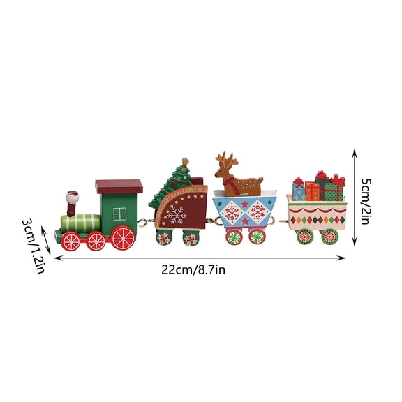 Todaioua Wooden Train Christmas Ornament Decorations with Gingerbread Snowman Christmas Tree Figurine Mini Train Decor for Merry Christmas Home Table Xmas Gifts Noel 2025 Happy New Year Decortion