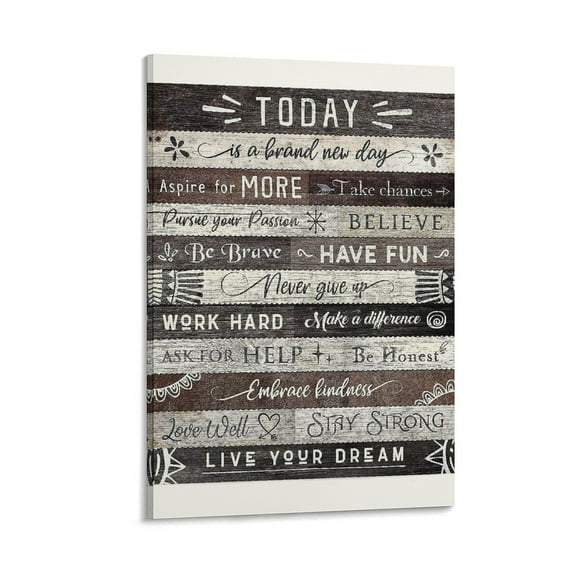Today Is A Brand New Day Quotes Motivational Inspirational Positive Quotes Poster Cool Artworks Painting Wall Art Canvas Prints Hanging Picture Home Decor Posters Gift 20x30inch(50x75cm)