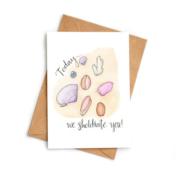 Today We Celebrate You Greeting Card Colorful Shell Design Perfect for Birthdays, Anniversaries, and Special Occasions Blank Inside with Envelope Included