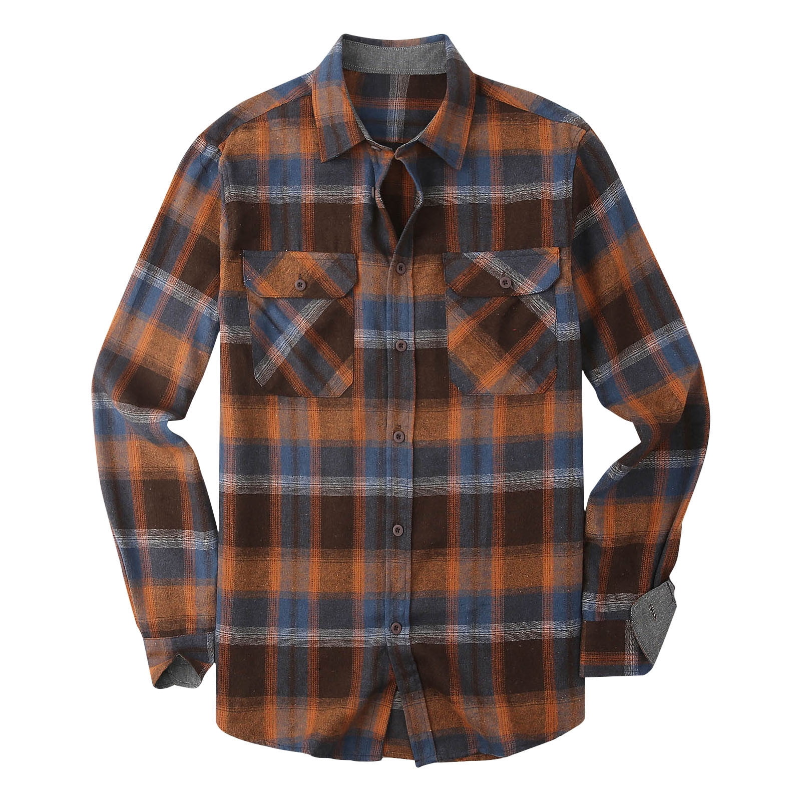Men's Flannel Plaid Shirt – Long Sleeve Cotton Button-Down, Casual Fit, S To 5XL 12 thumbnail image