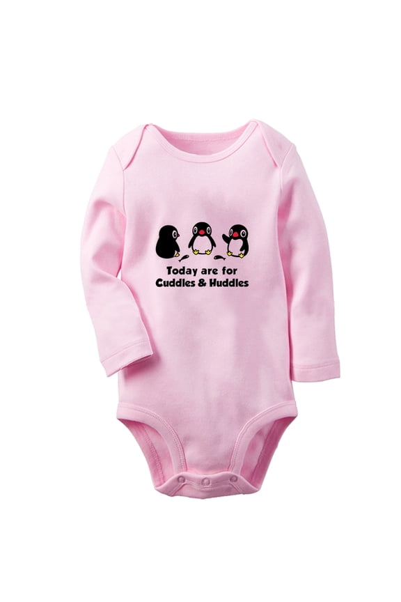 Today are for Cuddles & Huddles Funny Rompers, Newborn Baby Unisex Bodysuits, Infant Animal Penguin Pattern Jumpsuits, Toddler 0-12 Months Kids Long Sleeves Oufits (Pink, 6-12 Months)