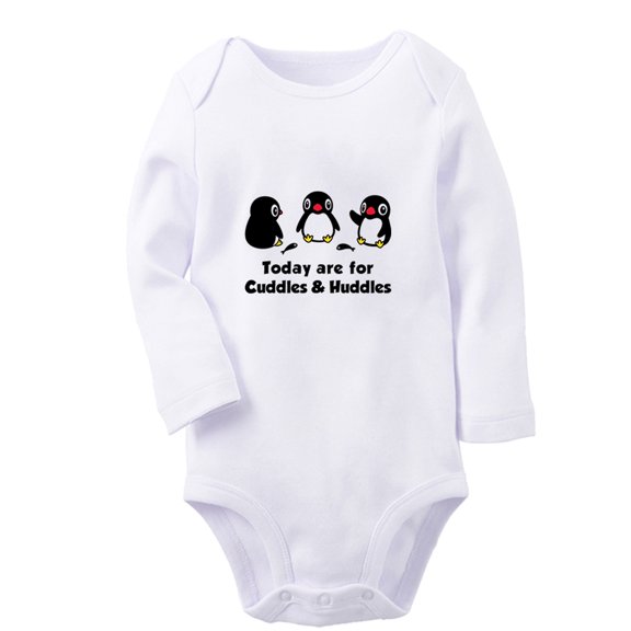 Today are for Cuddles & Huddles Funny Rompers, Newborn Baby Unisex Bodysuits, Infant Animal Penguin Pattern Jumpsuits, Toddler 0-12 Months Kids Long Sleeves Oufits (White, 0-6 Months)